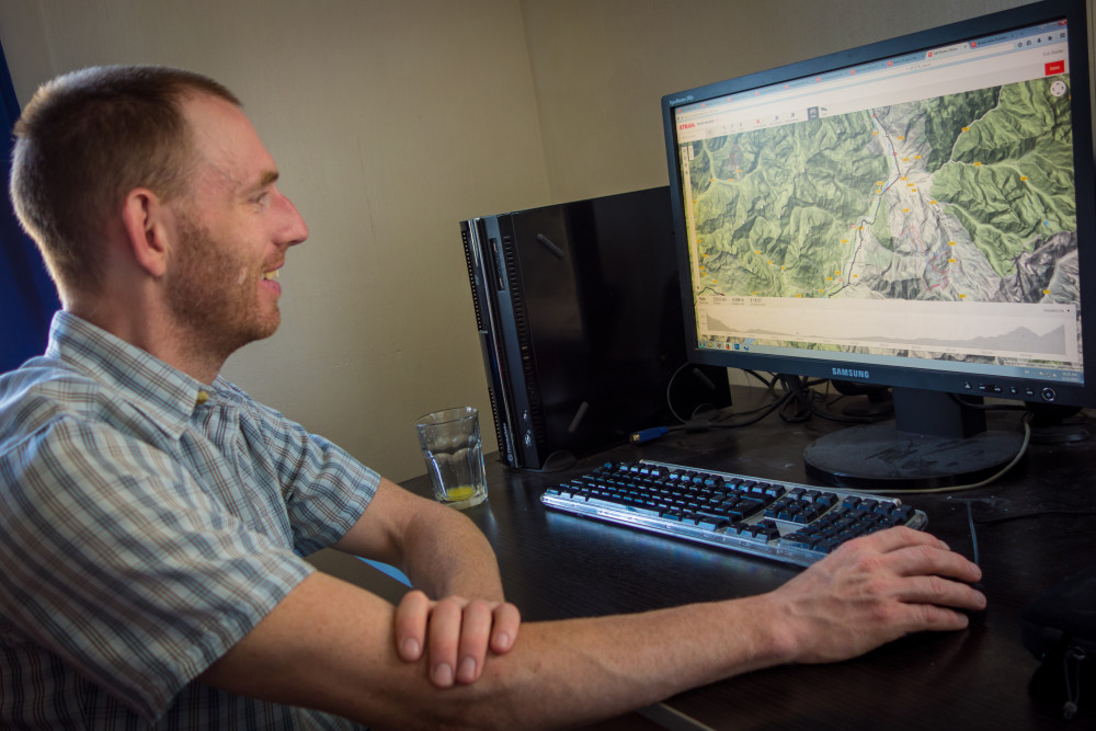 Chris spent hours checking routes using the Strava Route Planner and other tools